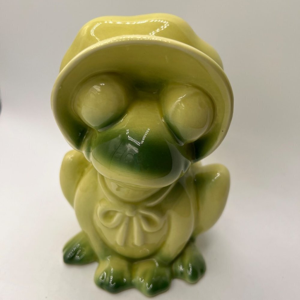 Vintage Wide Eyed Ceramic Frog Planter Wonderful Retro Kitsch Taiwan Home Decor